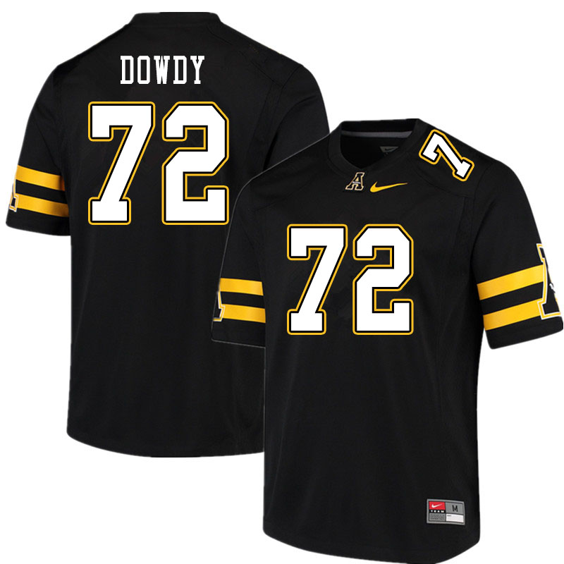 Men #72 Larry Dowdy Appalachian State Mountaineers College Football Jerseys Sale-Black